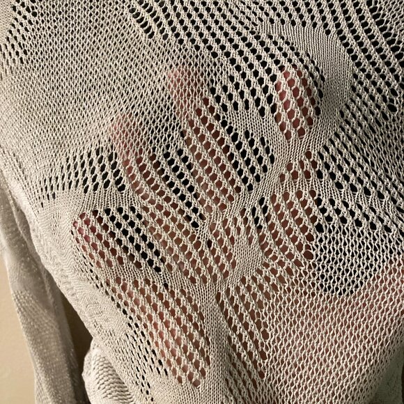 Chloe Light Blue Crochet-like Sweater Top Medium - Picture 3 of 8